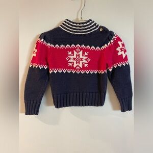 Chaps Navy and Pink Kids Snowflake Sweater size 24 months